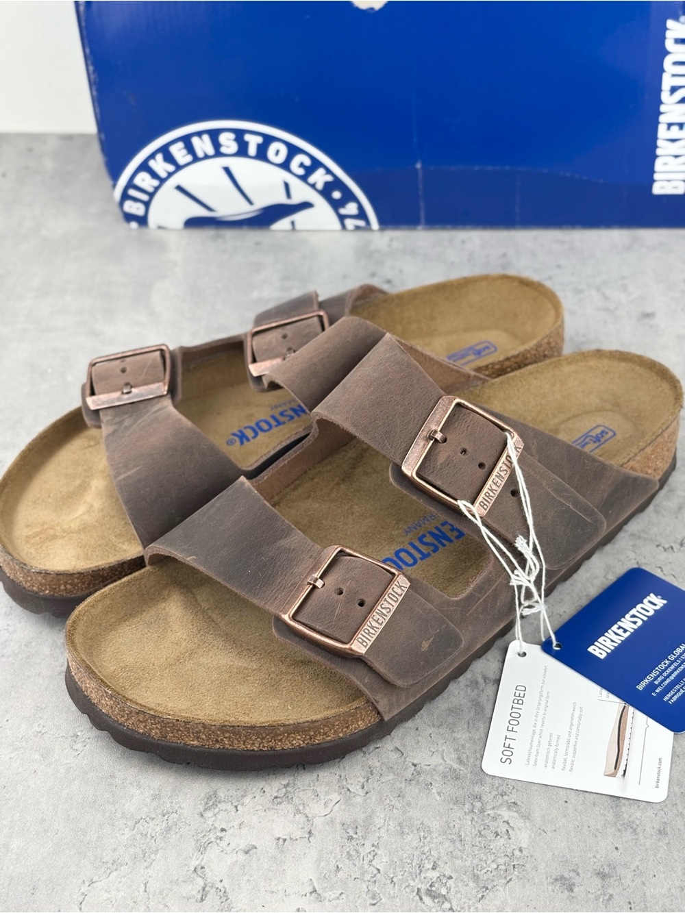 Birkenstock Arizona 39 Oiled Leather Soft Footbed Sandals Habana Shoes New